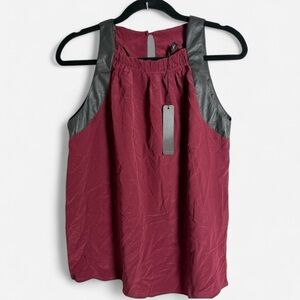 Krisa found at Revolve Sleeveless Silk Blouse w/Black Trim -Size XS-NWT